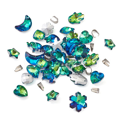 Electroplate Faceted Glass Pendants GLAA-TA0003-04-1