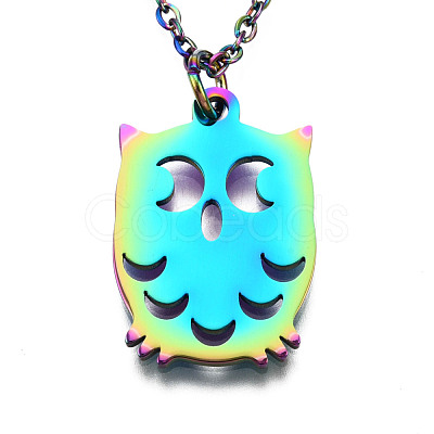 201 Stainless Steel Pendants Necklaces NJEW-S105-JN641-1
