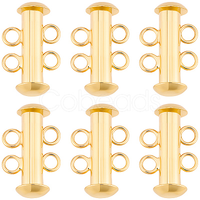 6Pcs Brass Slide Lock Clasps KK-BBC0027-58A-1