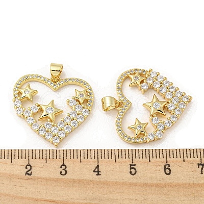 Rack Plating Brass Micro Pave Cubic Zirconia Pendants KK-F869-22G-1
