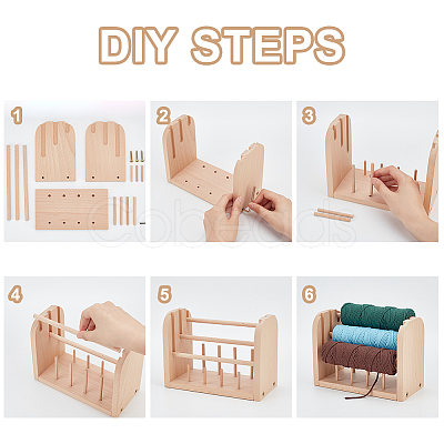 11 Spools Solid Wood Thread Rack WOOD-WH0027-90-1