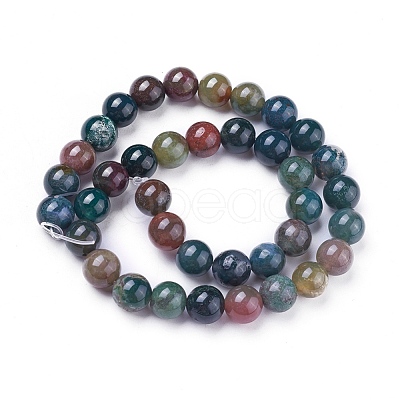 Natural Indian Agate Round Beads Strands G-N0120-06-10mm-1