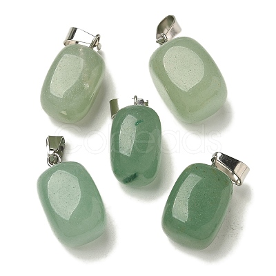 Natural Green Aventurine Pendants G-Z067-03P-04-1