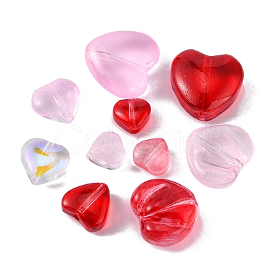 80Pcs 13 Style Transparent Spray Painted Glass Beads GLAA-FS0001-30-1