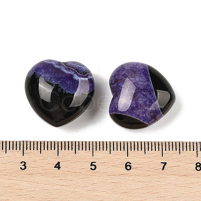 Natural Agate(Dyed & Heated) Heart Palm Stone G-Q021-04H-1