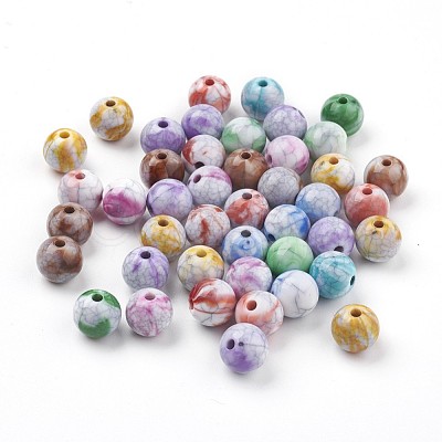 Crackle Acrylic Beads X-MACR-E025-22-10mm-1