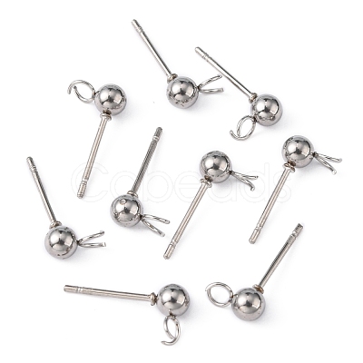 Non-Tarnish 304 Stainless Steel Stud Earring Findings STAS-G012-2-1