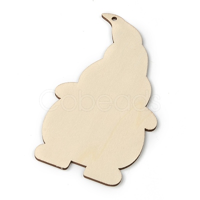 Christmas Theme Undyed Natural Wood Big Pendants WOOD-B001-10A-1
