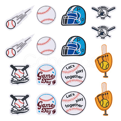 16Pcs 8 Styles Computerized Embroidery Cloth Iron on/Sew on Patches DIY-TA0012-13-1