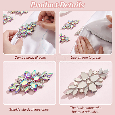 8Pcs Glass Cabochons(Hot Melt Adhesive On The Back) GGLA-FG0001-07A-1
