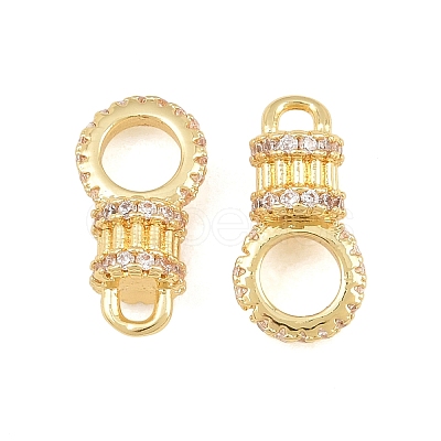 Brass Micro Pave Cubic Zirconia Connector Charms CU-CBAB99C-05G-1