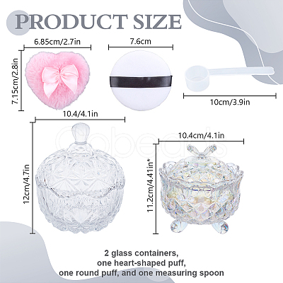 2Pcs Glass Candy Jar with Lid AJEW-DR0002-50-1