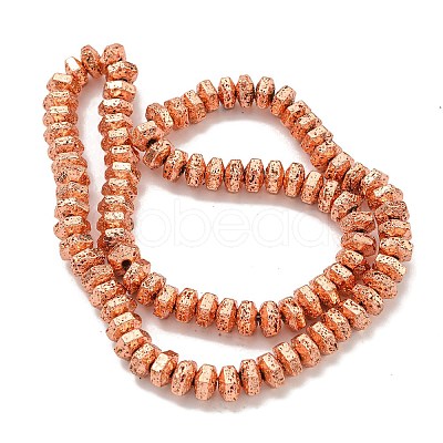 Electroplated Natural Lava Rock Beads Strands G-I360-G01-03-1