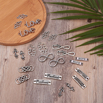 Tibetan Style Alloy Links TIBE-SC0002-07-1