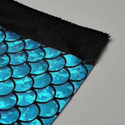 Sparkly Hologram Spandex Mermaid Printed Fish Scale Fabric DIY-WH0622-023A-1