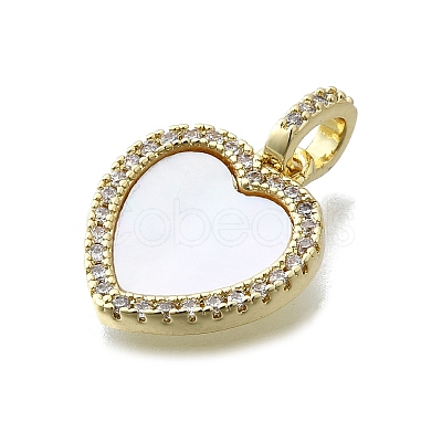 Brass Micro Pave Cubic Zirconia Pendants KK-V010-05G-02-1