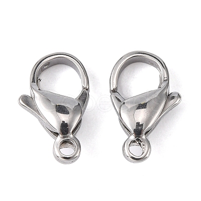 Tarnish Resistant 304 Stainless Steel Lobster Claw Clasps Hand Polished STAS-M262-01-12mm-1