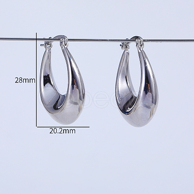 Shiny U-shaped Brass Hoop Earrings DA9481-1
