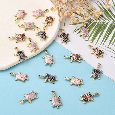 20Pcs 4 Colors Alloy Enamel Pendants ENAM-CJ0002-44-1