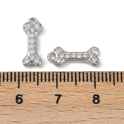 Brass Micro Pave Clear Cubic Zirconia Pendants KK-L238-03P-1