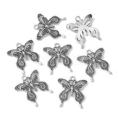 Tibetan Style Alloy Butterfly Pendants LS-TIBEP-3945-AS-RS-1