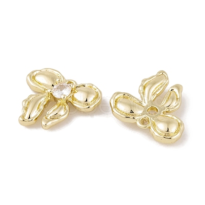 Brass Micro Pave Clear Cubic Zirconia Pendants KK-L212-05G-1