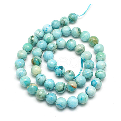 Natural Gemstone Hemimorphite Round Beads Strands G-L145-10mm-01-1