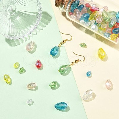 390Pcs Transparent Electroplate Glass Beads EGLA-FS0002-64-1