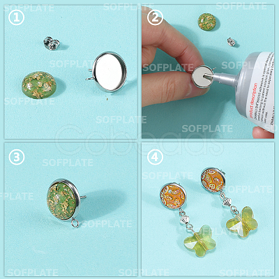 202 Stainless Steel Stud Earring Settings STAS-SP0001-91D-1