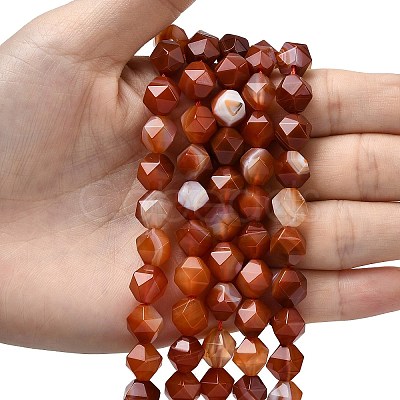 Natural Red Banded Agate Beads Strands G-Z119-A05-03-1