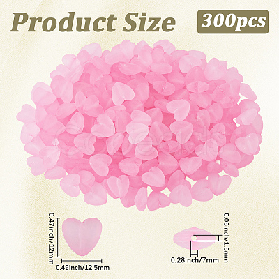 300Pcs 3 Bags Transparent Frosted Acrylic Beads FACR-PA0001-02B-1