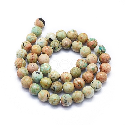 Natural Peruvian Turquoise(Jasper) Beads Strands G-E561-11-8mm-AB-1