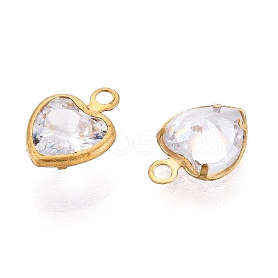 Brass Clear Cubic Zirconia Pendants KK-ZX025-73C-1