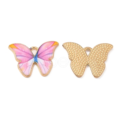 Light Gold Tone Alloy Enamel Pendants ENAM-M059-05KCG-02-1