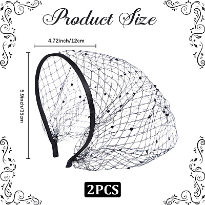 Mesh Veil Cloth Hair Bands AJEW-WH20120-52A-1