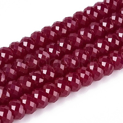 Lab Grown Red Corundum Beads Strands G-G106-A45-07-1