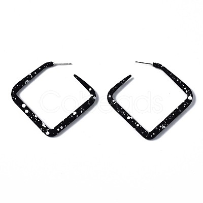 Spray Painted CCB Plastic Stud Earrings EJEW-Q020-001B-1