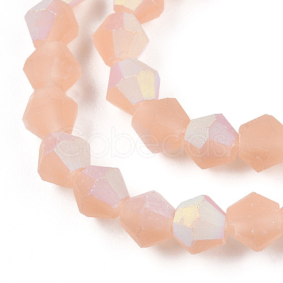 Imitate Austrian Crystal Bicone Frosted Glass Beads Strands GLAA-F029-TM3mm-A12-1
