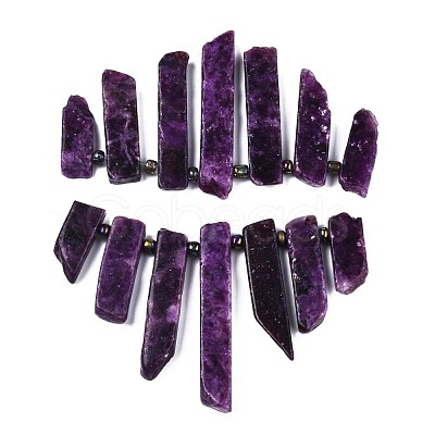 Natural Lepidolite/Purple Mica Stone Beads Strands G-N215-007-1