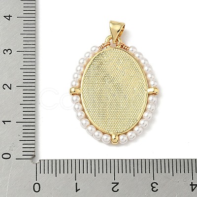 Brass with ABS Imitation Pearl Pendants KK-Z115-05G-02-1
