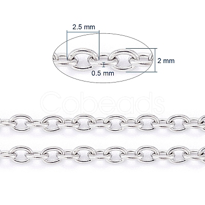 Tarnish Resistant 304 Stainless Steel Cable Chains CHS-F006-02C-P-1