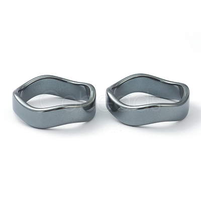Non-magnetic Synthetic Hematite Finger Rings RJEW-H544-03G-1