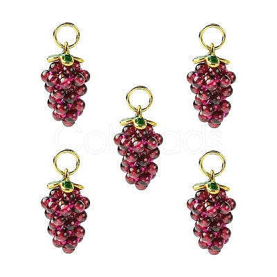 Natural Garnet Round Beaded Grape Pendants G-CJC0007-01-1