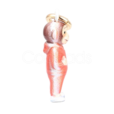 304 Stainless Steel Enamel Pendants STAS-F358-01G-08-1