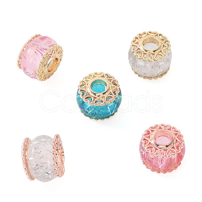5Pcs 5 Colors Rack Plating Alloy European Beads MPDL-TADJ0001-03-1