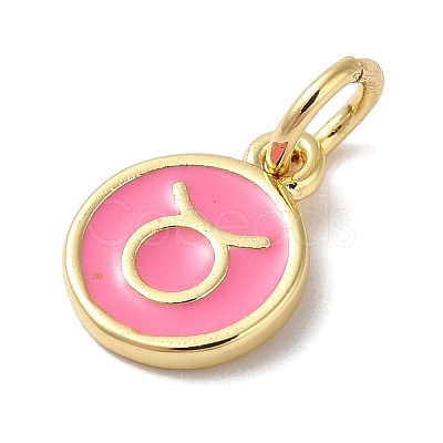 Real 18K Gold Plated Brass Enamel Charms KK-L216-001G-D04-1