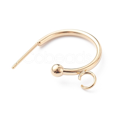304 Stainless Steel Half Hoop Earrings X-STAS-Z028-B01-G-1