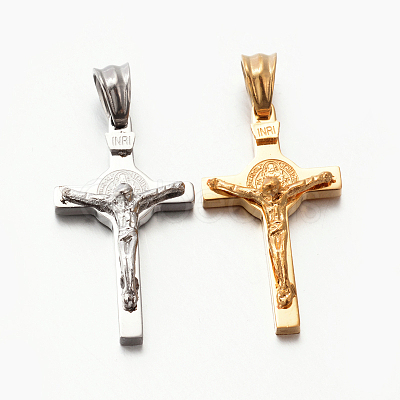 Easter Theme Hot Unisex 201 Stainless Steel Crucifix Cross Pendants STAS-F010-24-1