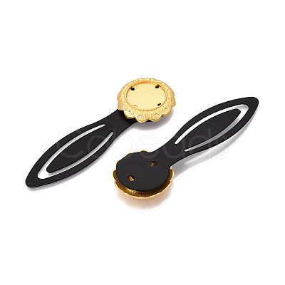 Alloy & Iron Bookmark Cabochon Settings PALLOY-N184-03G-1