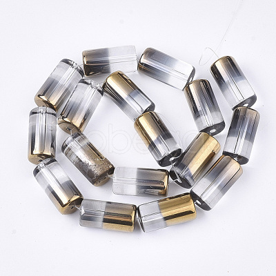 Half Electroplate Glass Beads Strands EGLA-S177-01C-1